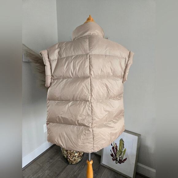 Marc Cain Oversized Puffer Vest Champagne color sz 3 - Picture 2 of 9